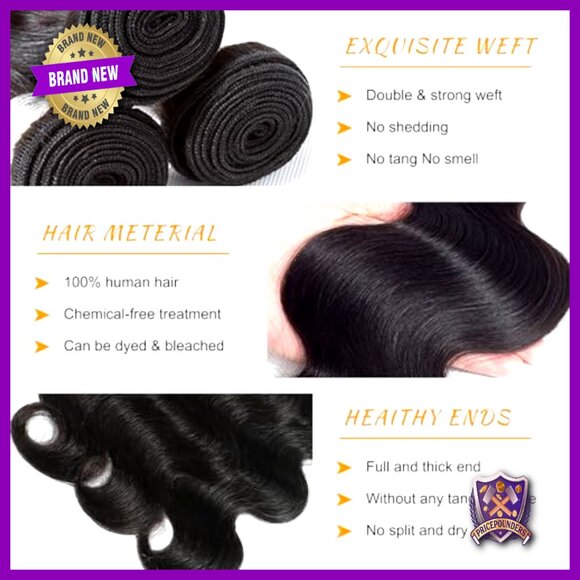 3 Brazilian Body Wave Human Hair Bundles 22 24 26 Inch Extensions main image 5